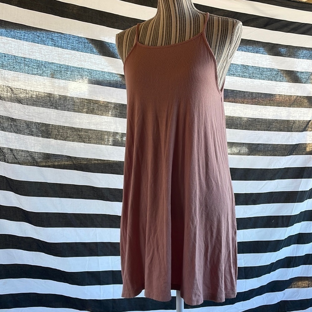 Mauve Strappy Open Back Tee Dress​​​​​